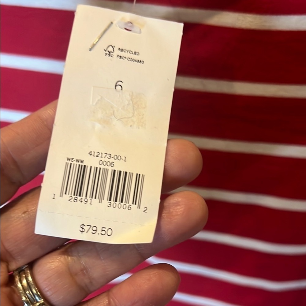 Banana Republic Red and White Pencil Skirt size 6 - Picture 2 of 10